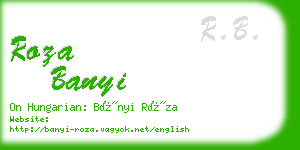 roza banyi business card